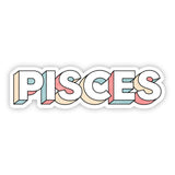 Pisces Lettering Zodiac Sticker, 1 pc