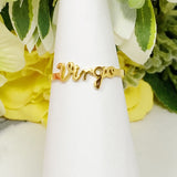 Scripted Zodiac Ring, Adjustable