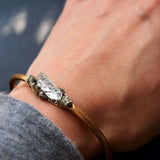 Pyrite and Quartz Gold Bangle, Bracelet