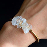 Quartz and Gold Bangle Bracelet