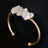 Quartz and Gold Bangle Bracelet