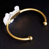 Quartz and Gold Bangle Bracelet