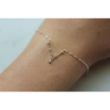Pisces Symbol Zodiac Bracelet Gift, 7"