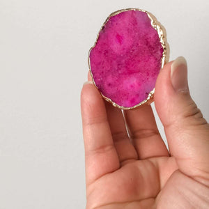 Stylish Phone Grip - Tablet Stand - Pink Agate Natural Stone