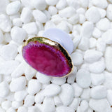 Stylish Phone Grip - Tablet Stand - Pink Agate Natural Stone
